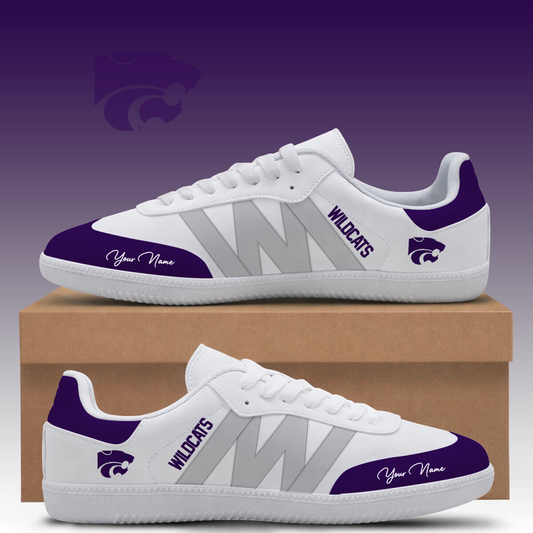 [TOUCHDOWN DEAL] NEW CUSTOMIZED NCAA FBS24 KSW KANSAS STATE WILDCATS CLASSIC SNEAKERS
