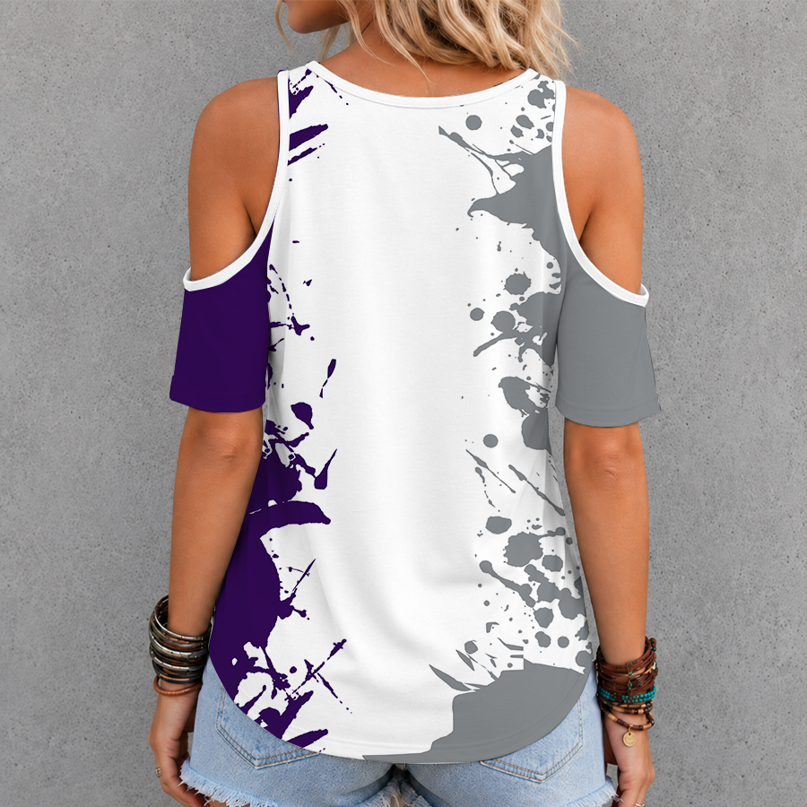 [TOUCHDOWN DEAL]NEW CUSTOMIZED NCAA FBS24 KSW KANSAS STATE WILDCATS CRISS CROSS V-NECK TOP