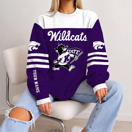 [TOUCHDOWN DEAL] NEW CUSTOMIZED NCAA FBS24 KSW KANSAS STATE WILDCATS UNISEX SWEATSHIRT