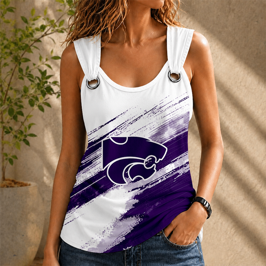 [TOUCHDOWN DEAL] NEW CUSTOMIZED NCAA FBS24 KSW KANSAS STATE WILDCATS O-RING SHOULDER TANK TOP