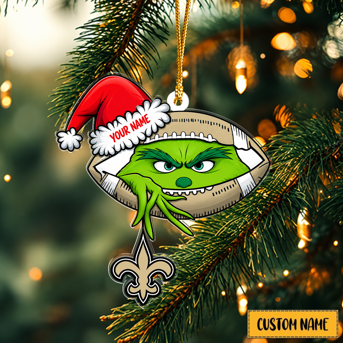 [TOUCHDOWN DEAL] NEW CUSTOMIZED NFL24 NOS NEW ORLEANS SAINTS CHRISTMAS ACRYLIC ORNAMENT