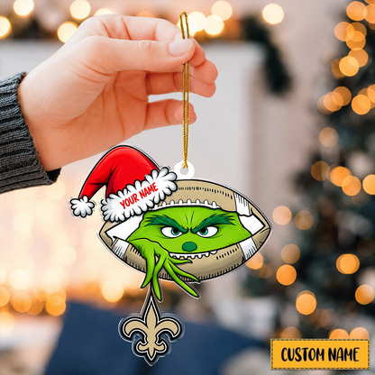[TOUCHDOWN DEAL] NEW CUSTOMIZED NFL24 NOS NEW ORLEANS SAINTS CHRISTMAS ACRYLIC ORNAMENT