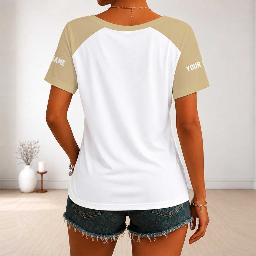 [TOUCHDOWN DEAL] NEW CUSTOMIZED NFL24 NOS NEW ORLEANS SAINTS V-NECK FEMALE SHIRT