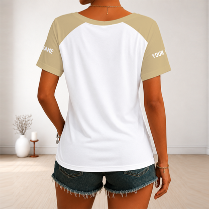[TOUCHDOWN DEAL] NEW CUSTOMIZED NFL24 NOS NEW ORLEANS SAINTS V-NECK FEMALE SHIRT