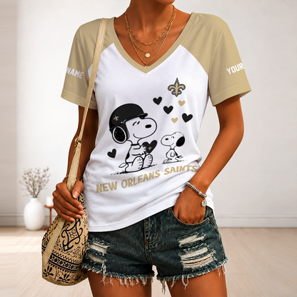 [TOUCHDOWN DEAL] NEW CUSTOMIZED NFL24 NOS NEW ORLEANS SAINTS V-NECK FEMALE SHIRT