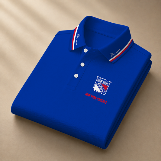 [PUCK DROP DEAL] NEW CUSTOMIZED NHL24 NYR NEW YORK RANGERS POLO SHIRT