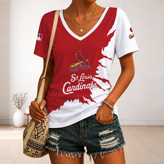 [HOMERUN DEAL] NEW CUSTOMIZED MLB24 SLC ST. LOUIS CARDINALS V-NECK FEMALE SHIRT