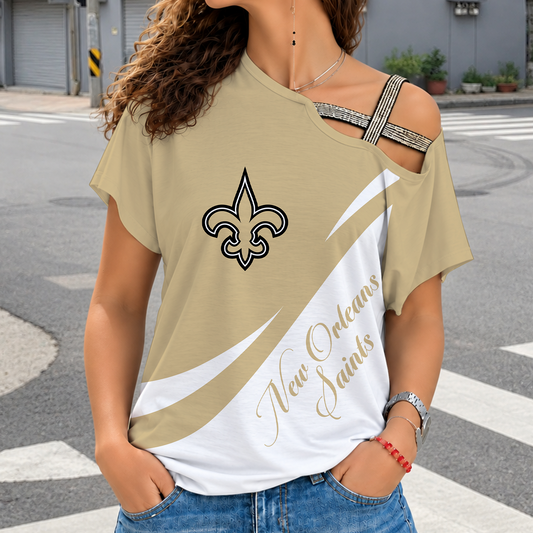 [TOUCHDOWN DEAL] NEW CUSTOMIZED NFL24 NOS NEW ORLEANS SAINTS SHOULDER SHIRT