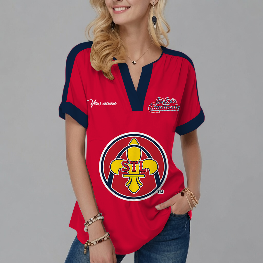 [HOMERUN DEAL] NEW CUSTOMIZED MLB24 SLC ST. LOUIS CARDINALS V-NECK FEMALE SHIRT