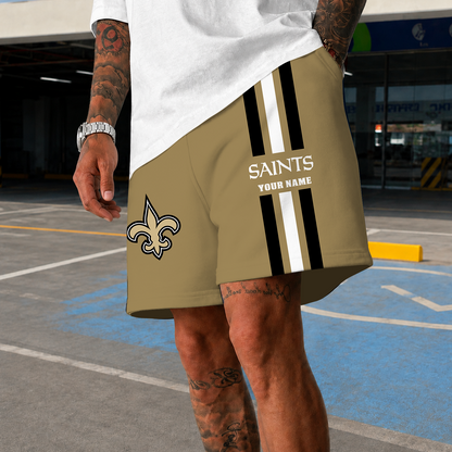[TOUCHDOWN DEAL] NEW CUSTOMIZED NFL24 NOS NEW ORLEANS SAINTS SHORT PANTS