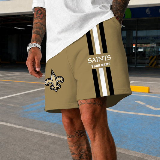 [TOUCHDOWN DEAL] NEW CUSTOMIZED NFL24 NOS NEW ORLEANS SAINTS SHORT PANTS