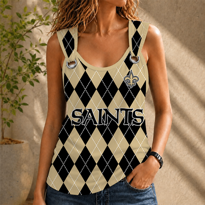 [TOUCHDOWN DEAL] NEW CUSTOMIZED NFL24 NOS NEW ORLEANS SAINTS O-RING SHOULDER TANK TOP