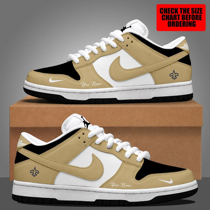 [TOUCHDOWN DEAL] NEW CUSTOMIZED NFL24 NOS NEW ORLEANS SAINTS DUNK LOW SHOES