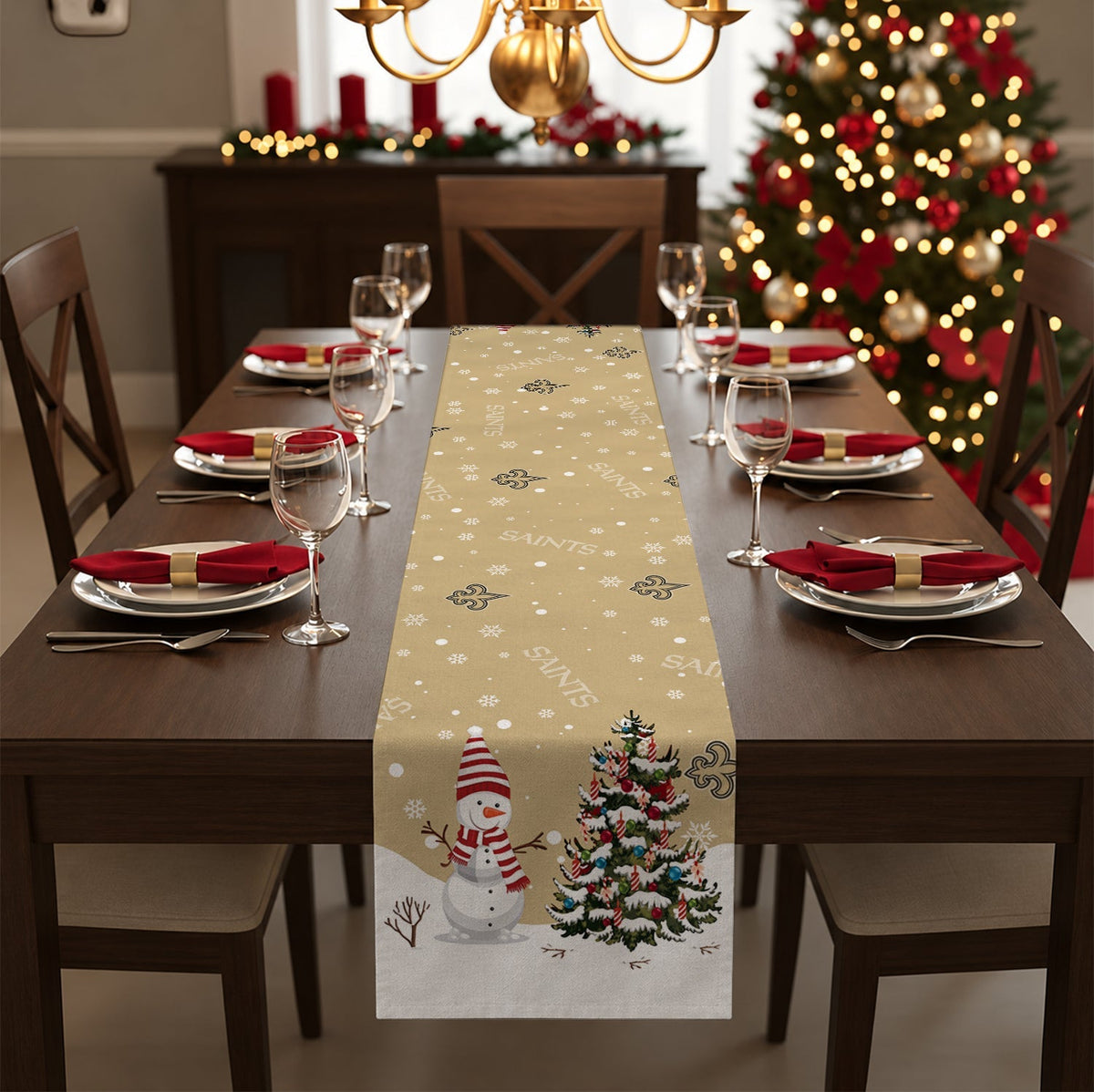 [TOUCHDOWN DEAL] NEW CUSTOMIZED NFL24 NOS NEW ORLEANS SAINTS TABLE RUNNER