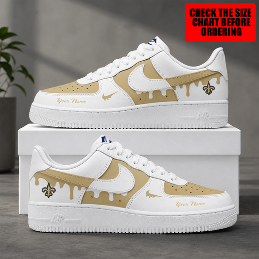 [TOUCHDOWN DEAL] NEW CUSTOMIZED NFL24 NOS NEW ORLEANS SAINTS AF1 SHOES