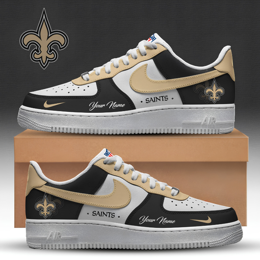 [TOUCHDOWN DEAL] NEW CUSTOMIZED NFL24 NOS NEW ORLEANS SAINTS AF1 SNEAKERS