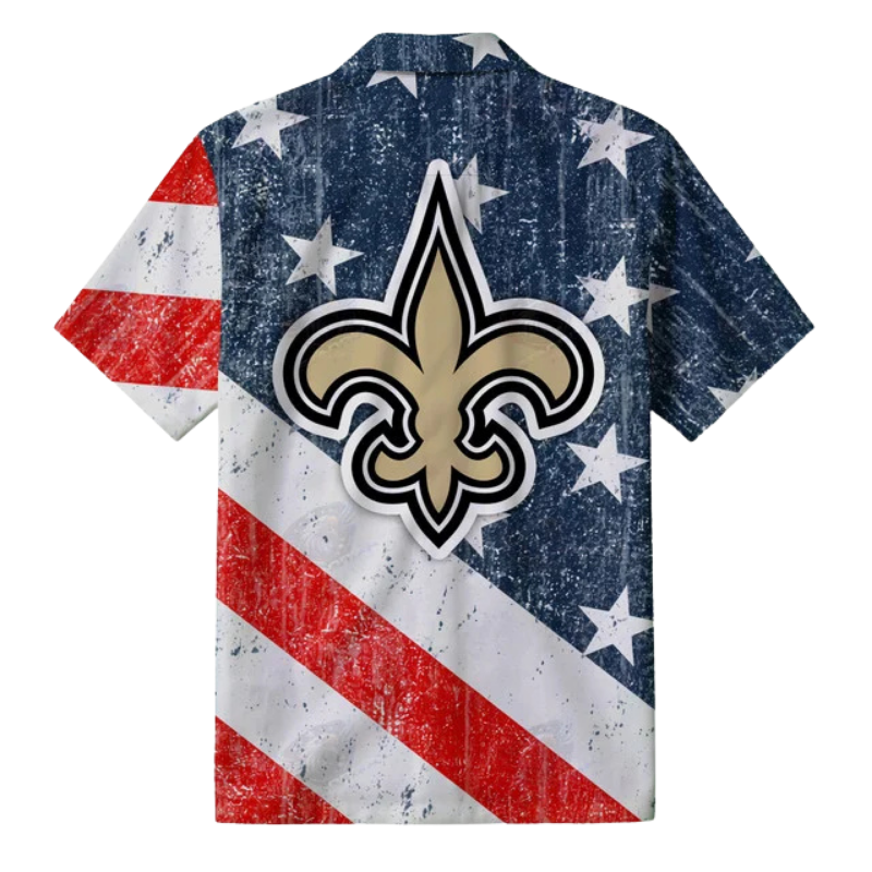 [TOUCHDOWN DEAL] NEW CUSTOMIZED NFL24 NOS NEW ORLEANS SAINTS PATRIOTIC 250 USA HAWAIIAN SHIRT