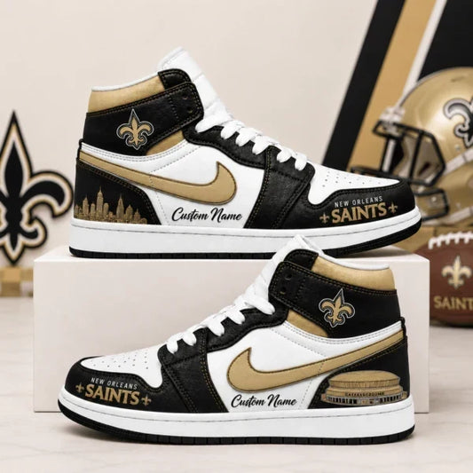 [TOUCHDOWN DEAL] NEW CUSTOMIZED NFL24 NOS NEW ORLEANS SAINTS AIR JORDAN 1