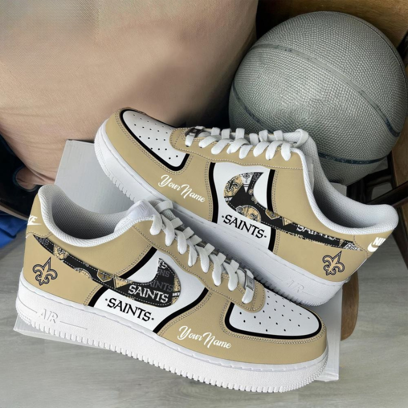 [TOUCHDOWN DEAL] NEW CUSTOMIZED NFL24 NOS NEW ORLEANS SAINTS AF1 SNEAKERS