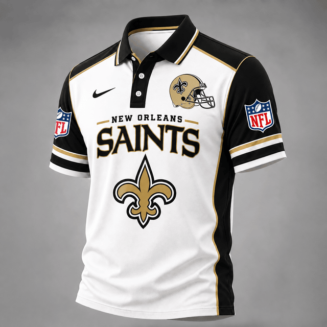 [TOUCHDOWN DEAL] NEW CUSTOMIZED NFL24 NOS THE SAINTS POLO SHIRT