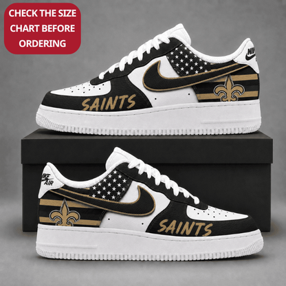 [TOUCHDOWN DEAL] NEW CUSTOMIZED NFL24 NOS NEW ORLEANS SAINTS AF1 SHOES
