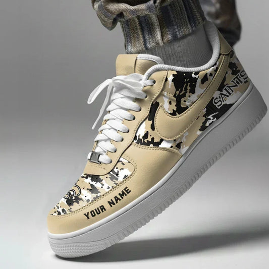 [TOUCHDOWN DEAL] NEW CUSTOMIZED NFL24 NOS NEW ORLEANS SAINTS AF1 SNEAKERS