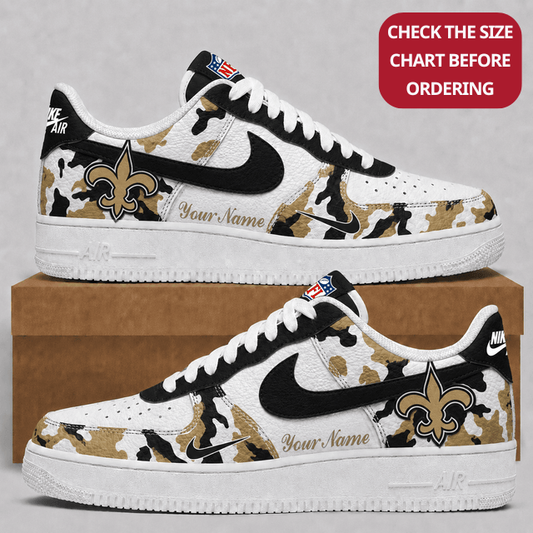 [TOUCHDOWN DEAL] NEW CUSTOMIZED NFL24 NOS NEW ORLEANS SAINTS AF1 SHOES