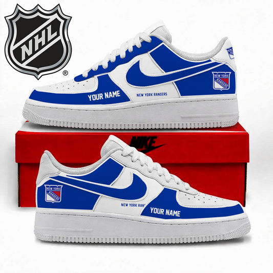 [PUCK DROP DEAL]NEW CUSTOMIZED NHL24 NYR NEW YORK RANGERS AF1 SHOES