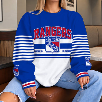 [PUCK DROP DEAL] NEW CUSTOMIZED NHL24 NYR THE RANGERS UNISEX SWEATSHIRT