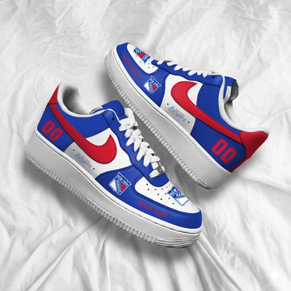 [PUCK DROP DEAL] NEW CUSTOMIZED NHL24 NYR NEW YORK RANGERS AF1 SHOES