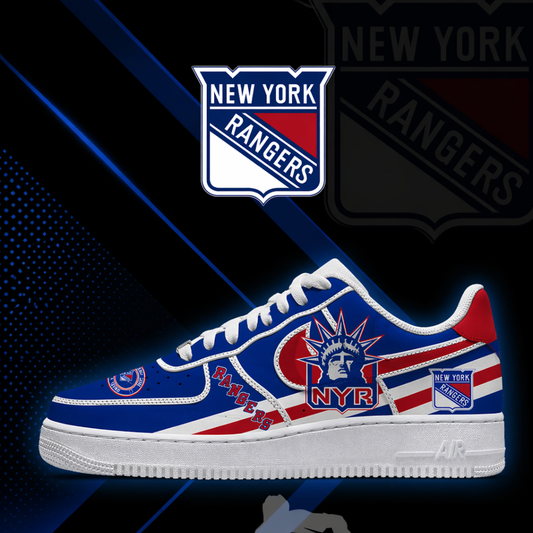 [PUCK DROP DEAL] NEW CUSTOMIZED NHL24 NYR NEW YORK RANGERS AF1 SHOES