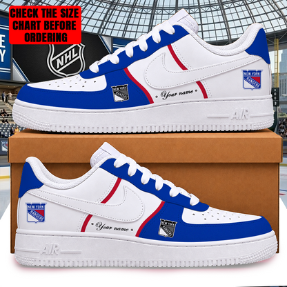 [PUCK DROP DEAL] NEW CUSTOMIZED NHL24 NYR NEW YORK RANGERS AF1 SHOES