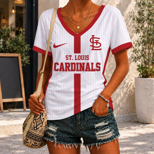 [HOMERUN DEAL] NEW CUSTOMIZED MLB24 SLC ST. LOUIS CARDINALS V-NECK FEMALE SHIRT