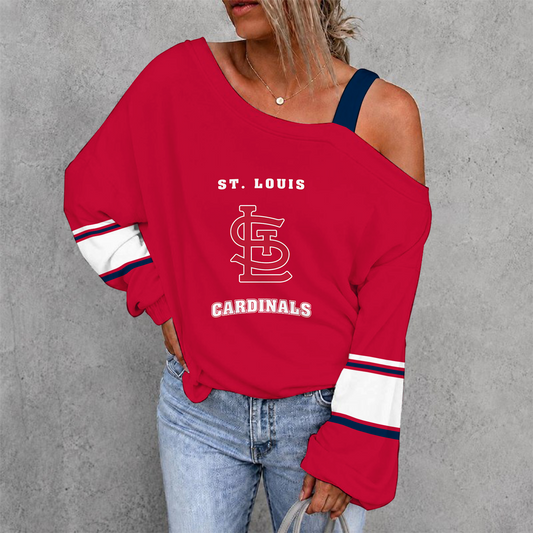[HOMERUN DEAL] NEW CUSTOMIZED MLB24 SLC ST. LOUIS CARDINALS WOMEN'S OFF-SHOULDER LONG SLEEVE SHIRT