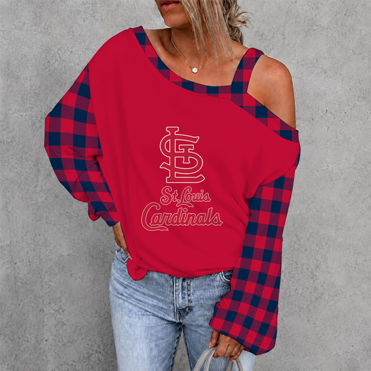 [HOMERUN DEAL] NEW CUSTOMIZED MLB24 SLC ST. LOUIS CARDINALS WOMEN'S OFF-SHOULDER LONG SLEEVE SHIRT