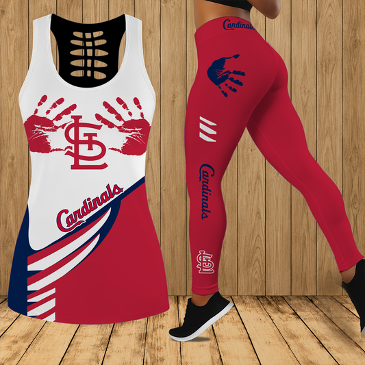 [HOMERUN DEAL] NEW CUSTOMIZED MLB24 SLC ST. LOUIS CARDINALS HOLLOW TANK TOP & LEGGINGS SET