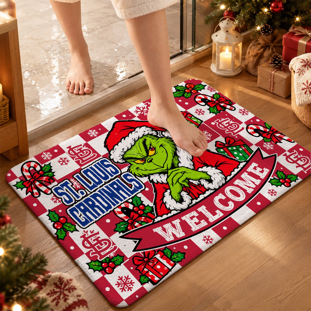 [HOMERUN DEAL] NEW CUSTOMIZED MLB24 SLC THE CARDINALS FLOOR MAT & DOOR MAT