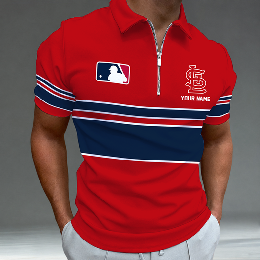 [HOMERUN DEAL] NEW CUSTOMIZED MLB24 SLC ST. LOUIS CARDINALS ZIP POLO SHIRT