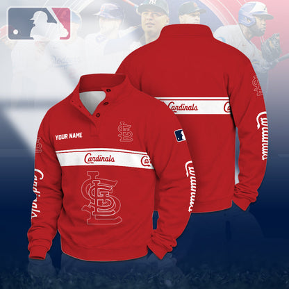 [HOMERUN DEAL] NEW CUSTOMIZED MLB24 SLC ST. LOUIS CARDINALS QUARTER-BUTTON SWEATSHIRT