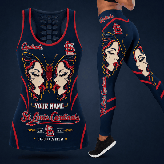 [HOMERUN DEAL] NEW CUSTOMIZED MLB24 SLC ST. LOUIS CARDINALS HOLLOW TANK TOP & LEGGINGS SET