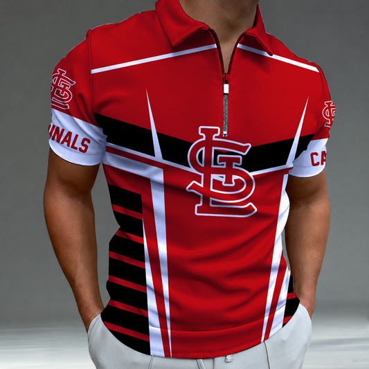 [HOMERUN DEAL] NEW CUSTOMIZED MLB24 SLC ST. LOUIS CARDINALS ZIP POLO SHIRT