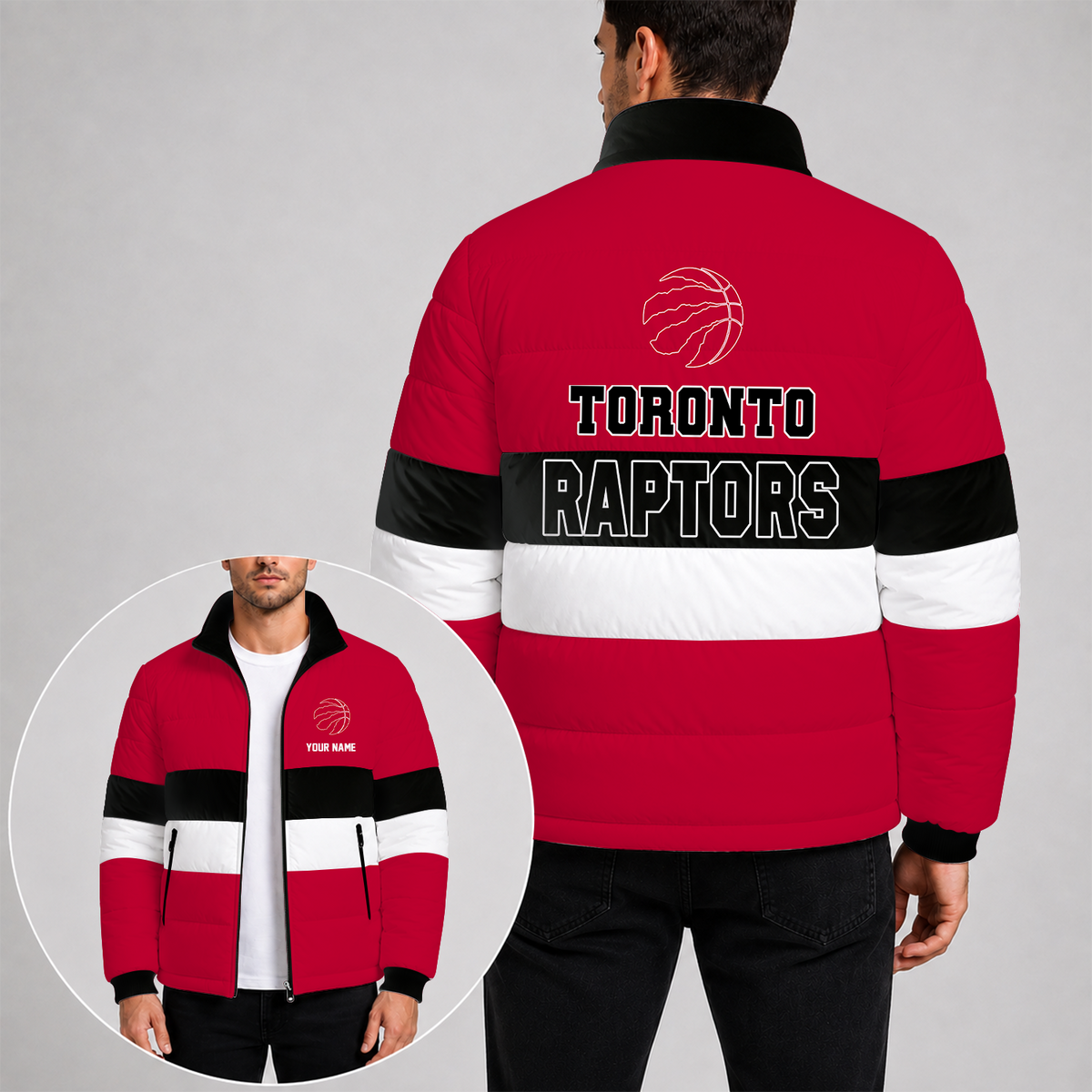 [SLAM DUNK DEAL] NEW CUSTOMIZED NBA24 TRA THE RAPTORS PUFFER JACKET