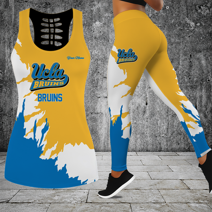 [HOMERUN DEAL] NEW CUSTOMIZED NCAA CWS24 UCB UCLA BRUINS HOLLOW TANK TOP & LEGGINGS SET