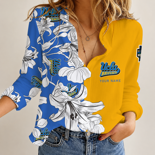 [HOMERUN DEAL] NEW CUSTOMIZED NCAA CWS24 UCB UCLA BRUINS WOMEN CASUAL SHIRT