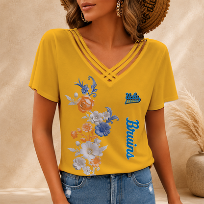[HOMERUN DEAL] NEW CUSTOMIZED NCAA CWS24 UCB UCLA BRUINS V-NECK SHIRT