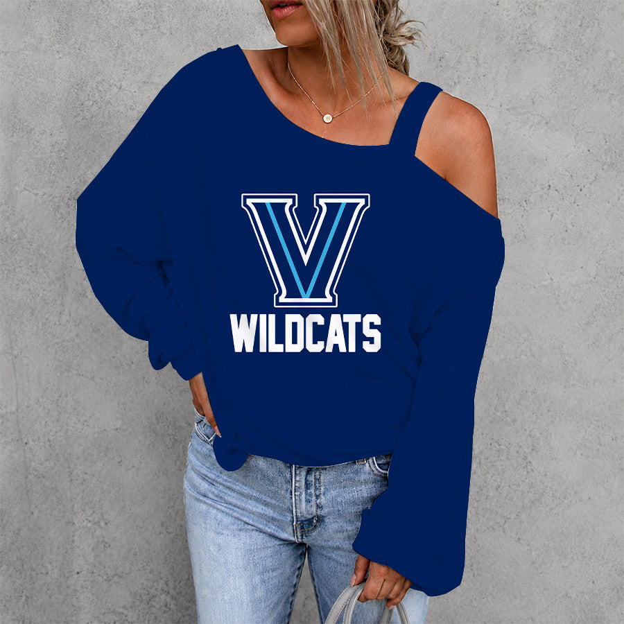 [SLAM DUNK DEAL] NEW CUSTOMIZED NCAA MAM24 VIW VILLANOVA WILDCATS WOMEN'S OFF-SHOULDER LONG SLEEVE SHIRT