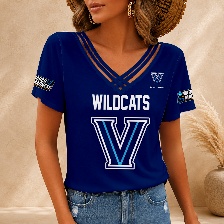 [SLAM DUNK DEAL] NEW CUSTOMIZED NCAA MAM24 VIW VILLANOVA WILDCATS V-NECK SHIRT