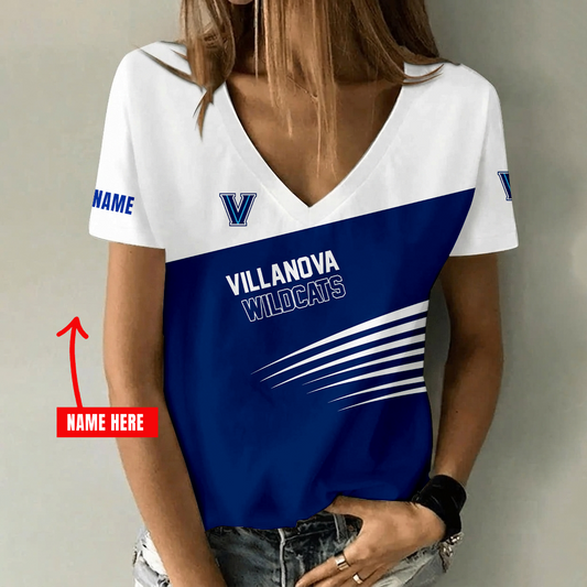 [FAN FAVORITE] NEW CUSTOMIZED NCAA MAM24 VIW VILLANOVA WILDCATS STRAPPY V-NECK FEMALE SHIRT
