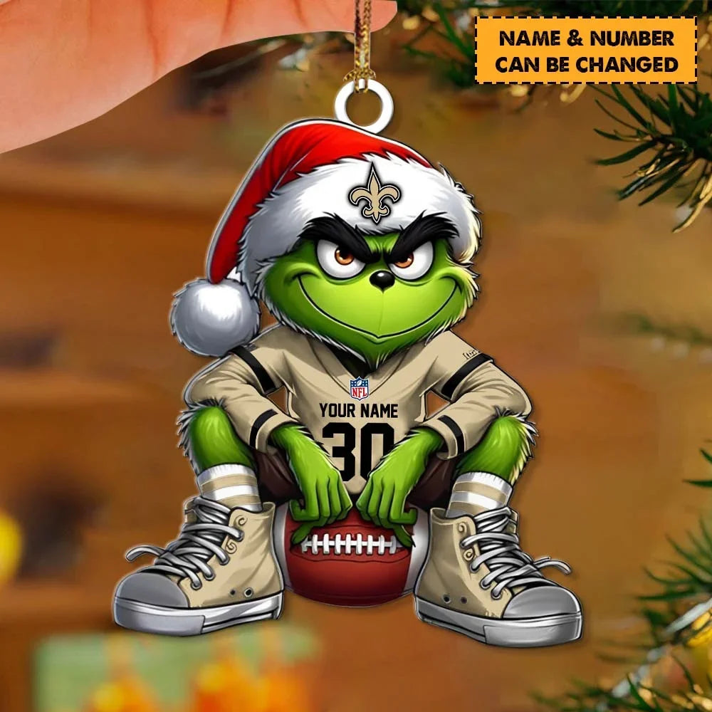 [TOUCHDOWN DEAL] NEW CUSTOMIZED NFL24 NOS NEW ORLEANS SAINTS CHRISTMAS ACRYLIC ORNAMENT