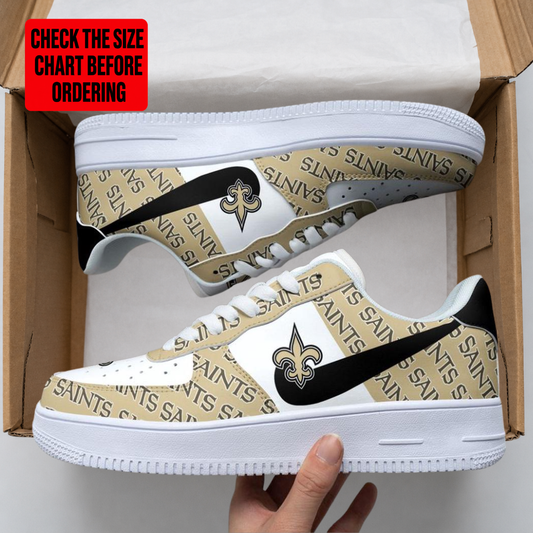 [TOUCHDOWN DEAL] NEW CUSTOMIZED NFL24 NOS NEW ORLEANS SAINTS AF1 SHOES